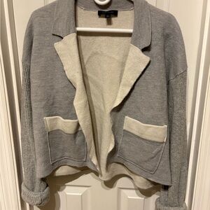 Ann Taylor Gray and Cream Cardigan
